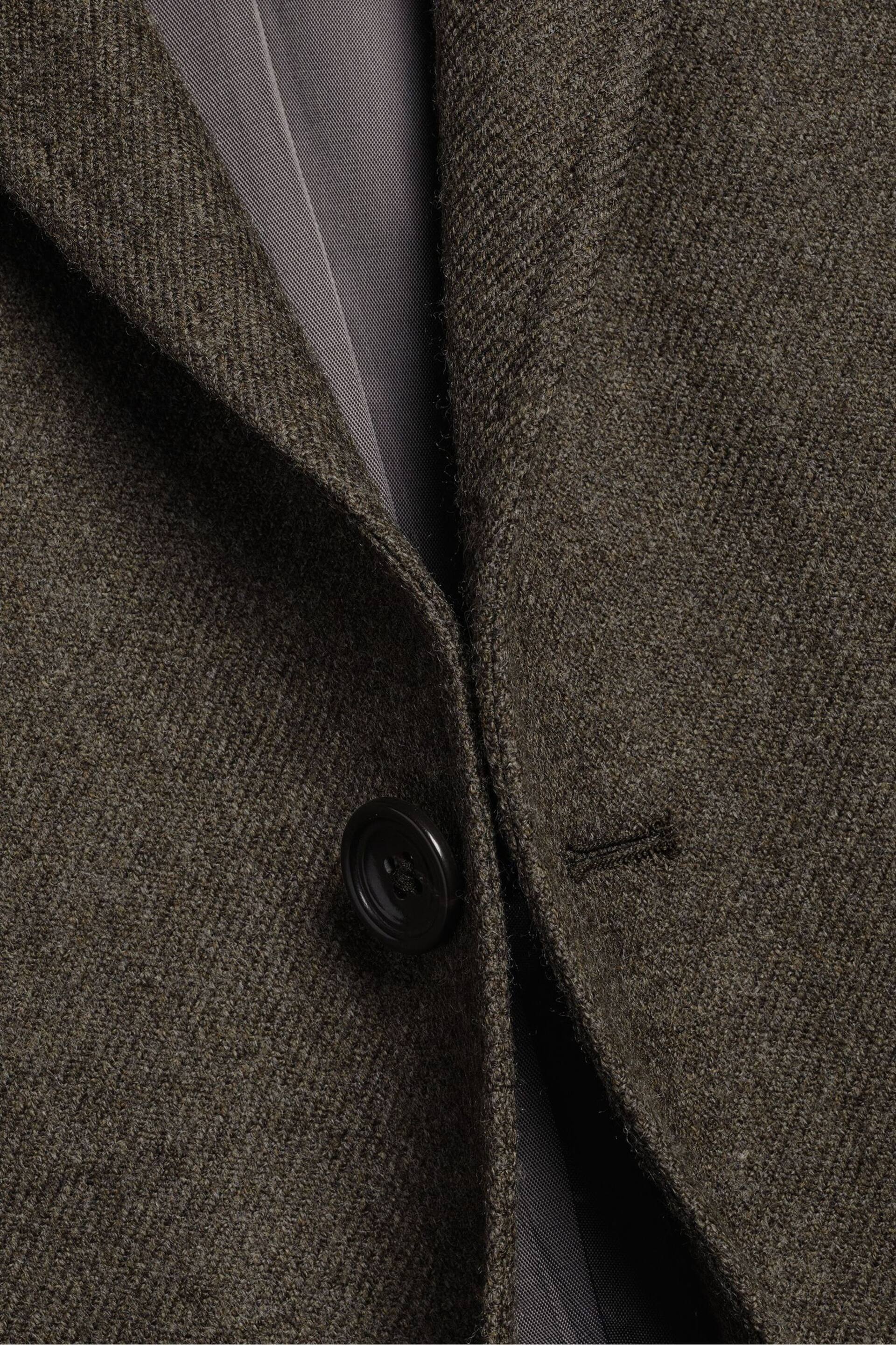 Charles Tyrwhitt Brown Slim Fit Twill Wool Jacket - Image 5 of 5