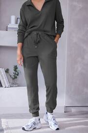Charcoal Grey Ribbed Joggers - Image 5 of 8