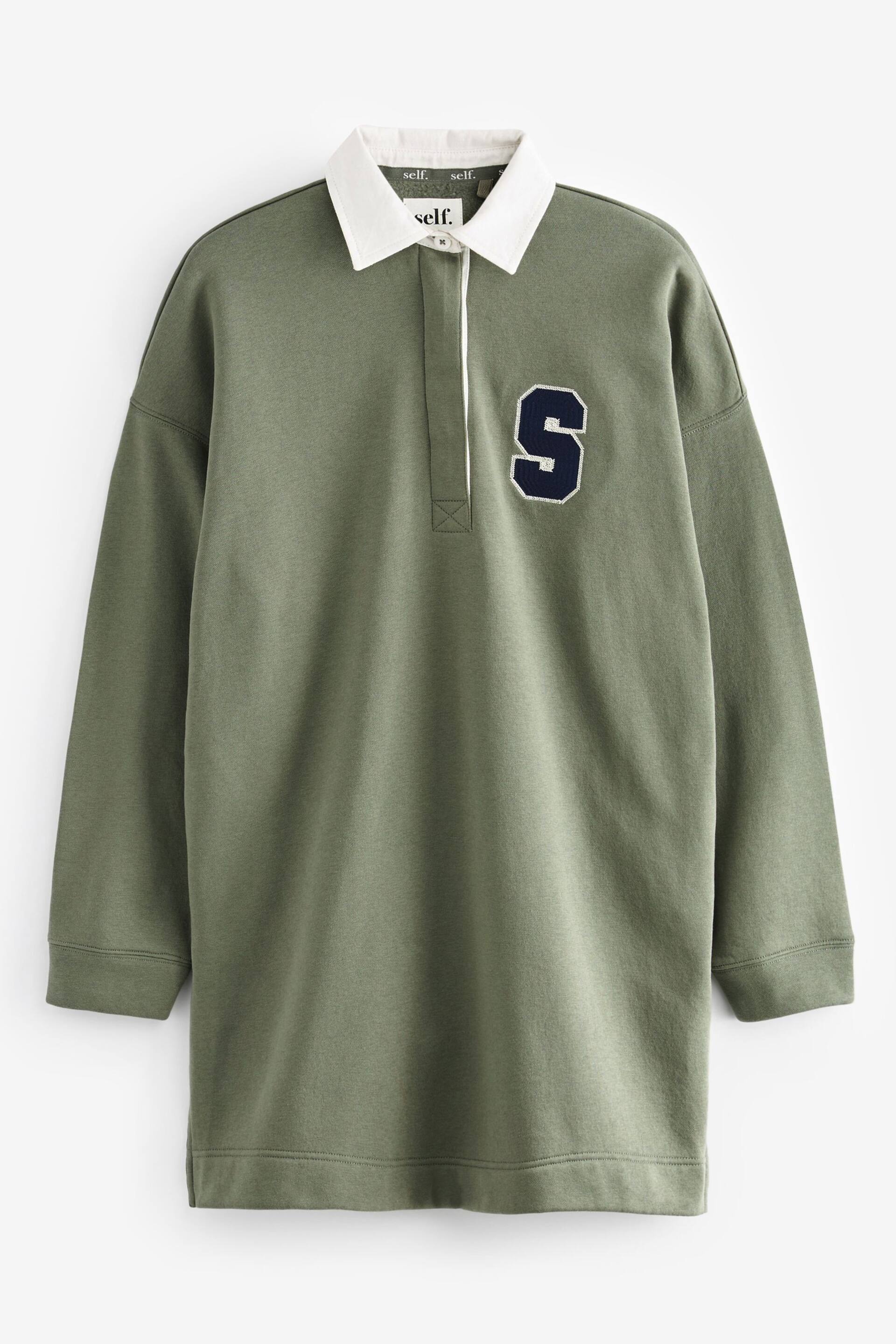 self. Sage Green Rugby Sweat Top - Image 6 of 8