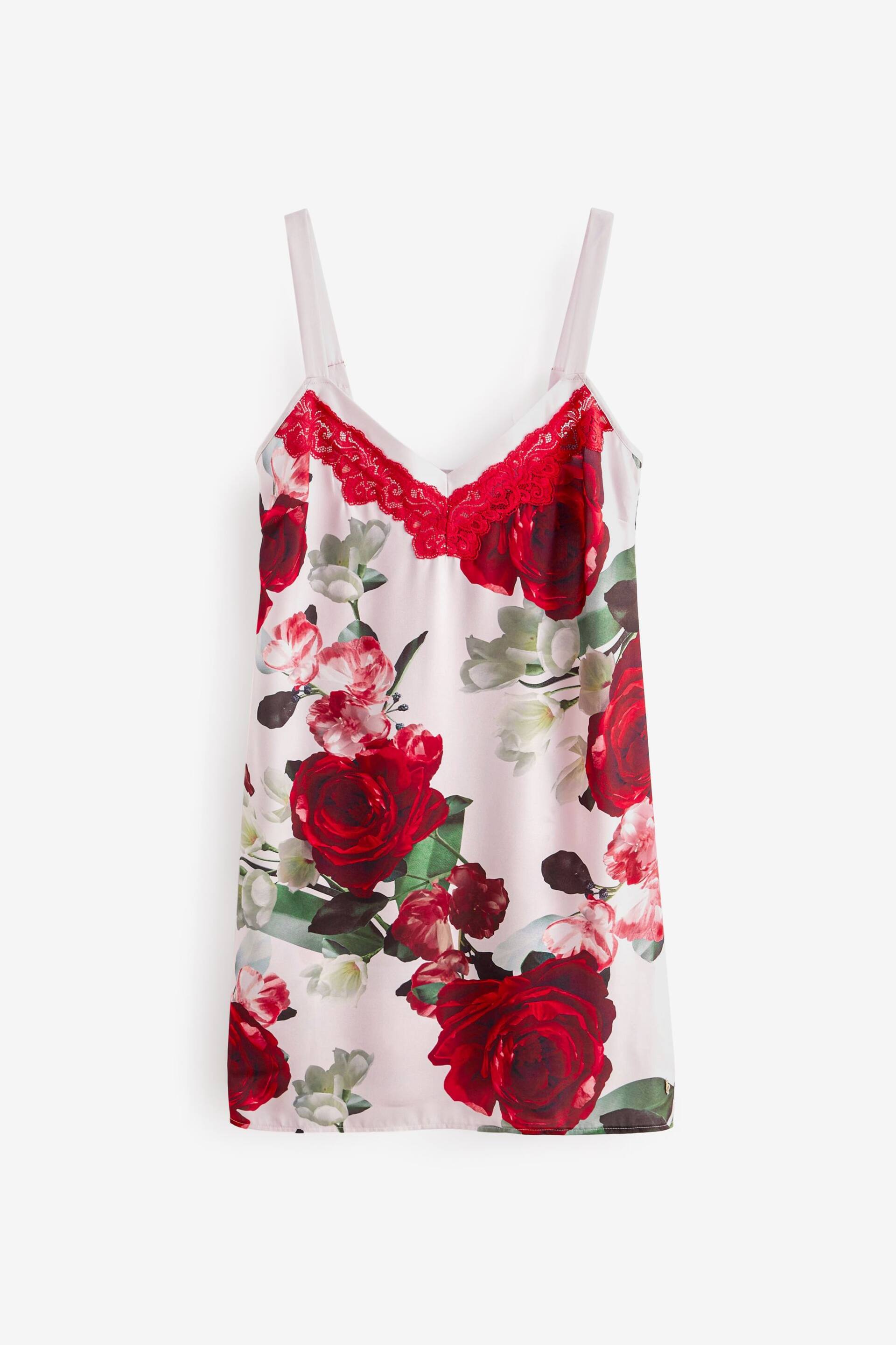 B by Ted Baker Floral Satin Lace Slip Night Dress - Image 7 of 8