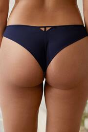 Navy Blue Extra High Leg Floral Embroidered Knickers - Image 3 of 4