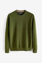 Khaki Green Textured Regular Long Sleeve Knit Jumper - Image 5 of 7
