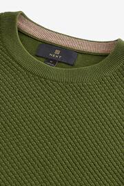 Khaki Green Textured Regular Long Sleeve Knit Jumper - Image 7 of 7