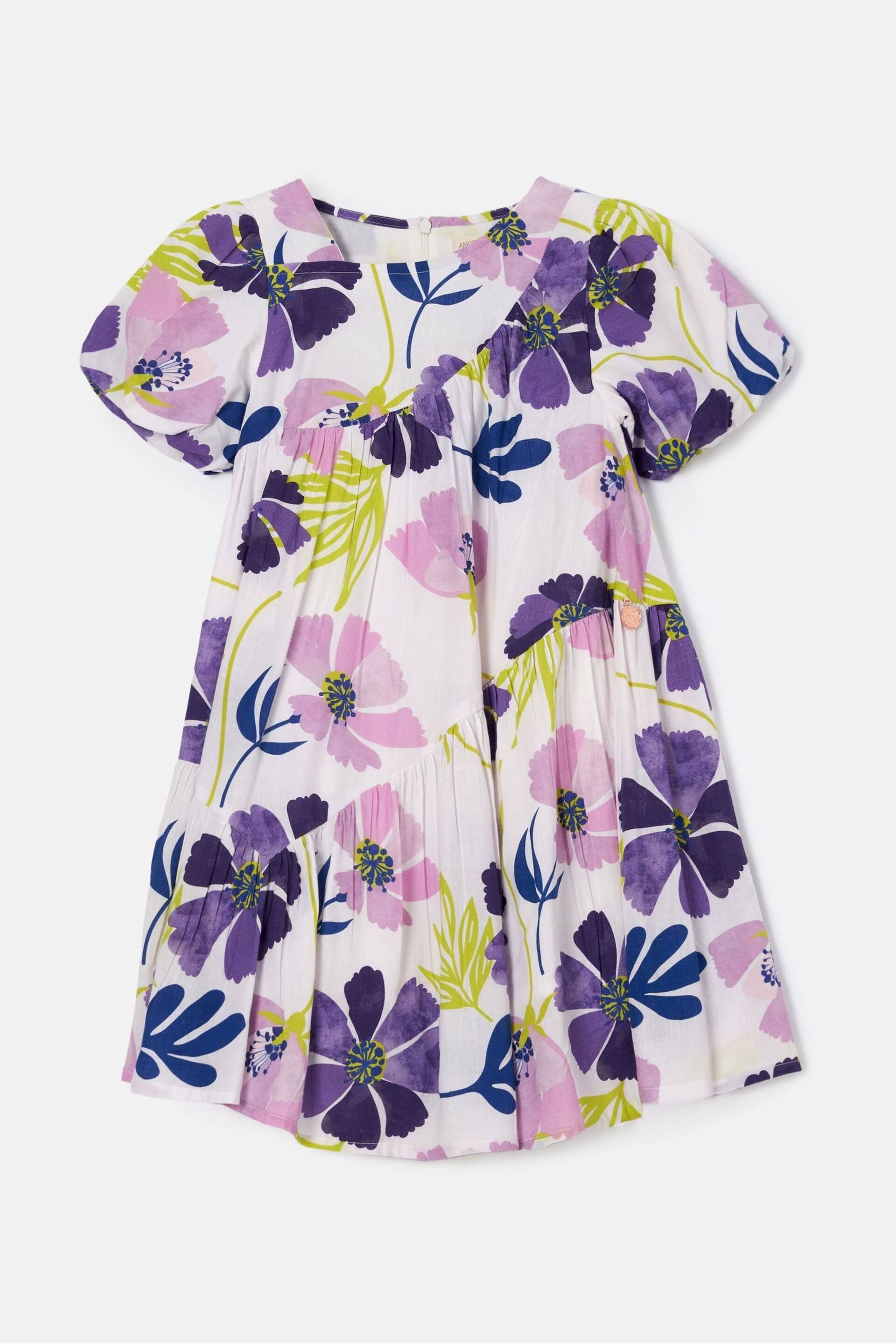 Angel & Rocket Purple Jodie Asymmetric Print Dress - Image 5 of 7