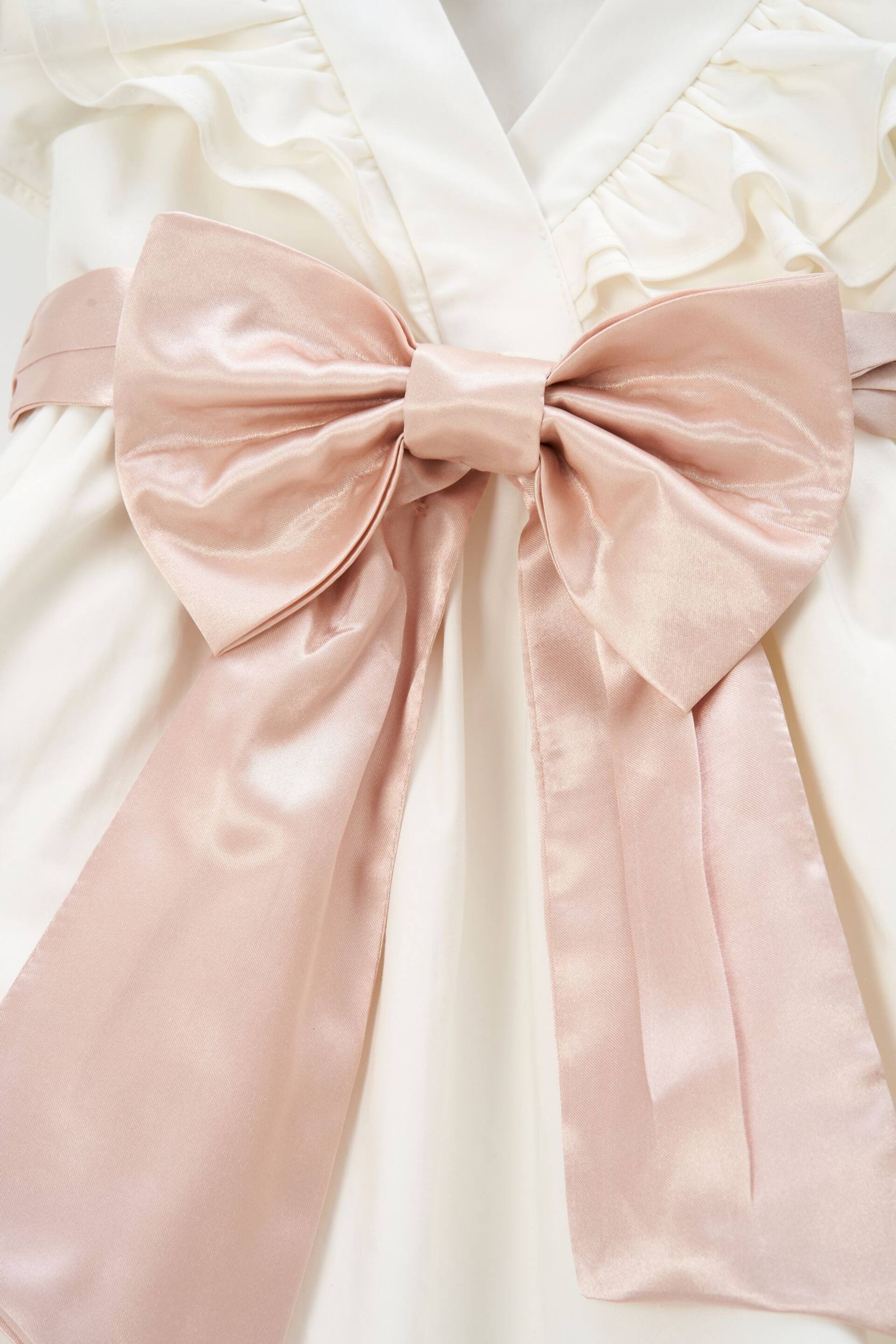 Angel & Rocket Cream Sylvie Sateen Sash Bow Dress - Image 5 of 5