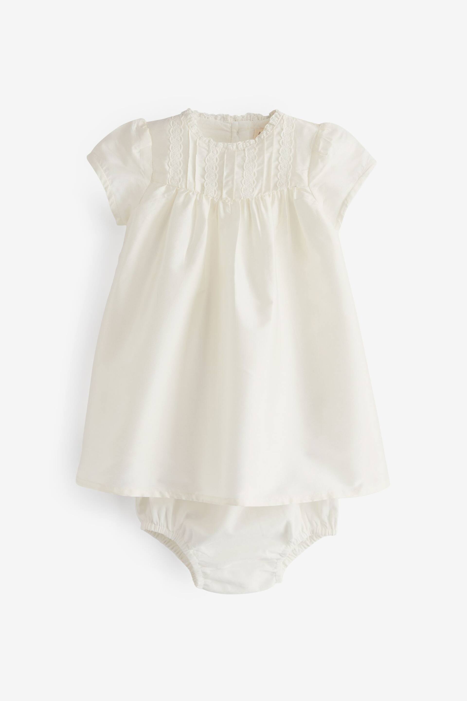 Angel & Rocket Cream Sofia Taffeta Lace Trim Dress - Image 1 of 1