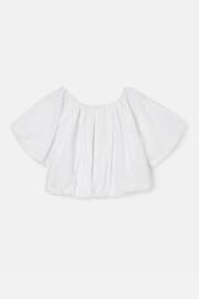Angel & Rocket White Puff Sleeve Michela Woven Top - Image 5 of 6
