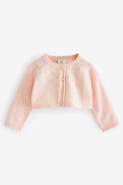 Pink Baby Pointelle Shrug Knitted Cardigan (0mths-2yrs) - Image 1 of 3