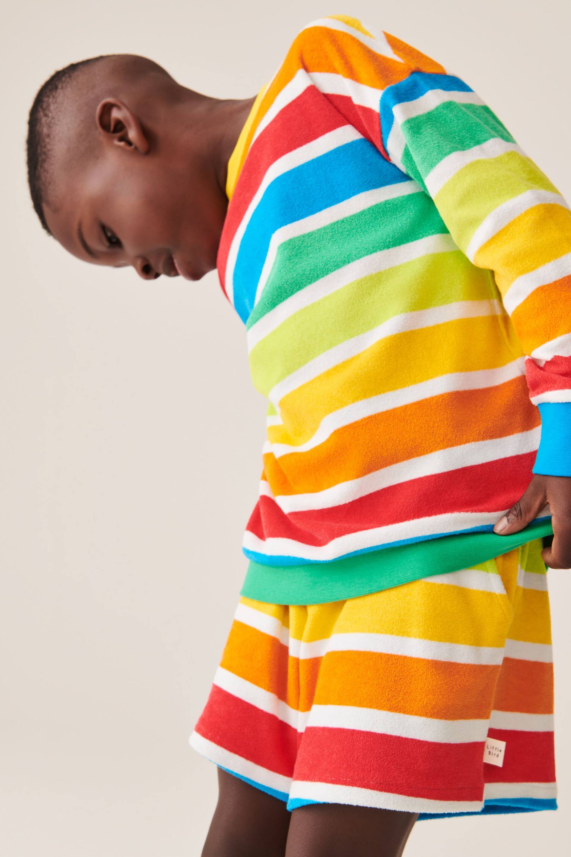 Little Bird by Jools Oliver Multi Bright Towelling Sweat Top and Short Set - Image 2 of 7