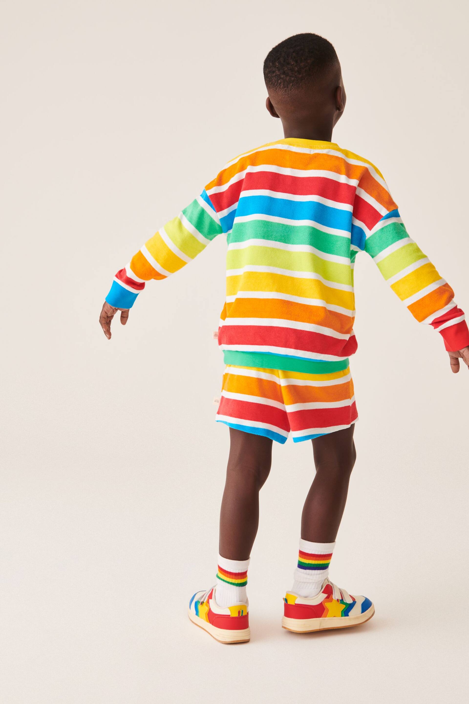 Little Bird by Jools Oliver Multi Bright Towelling Sweat Top and Short Set - Image 4 of 7