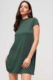 Superdry Green Short Sleeve A-line Mini Dress - Image 4 of 5
