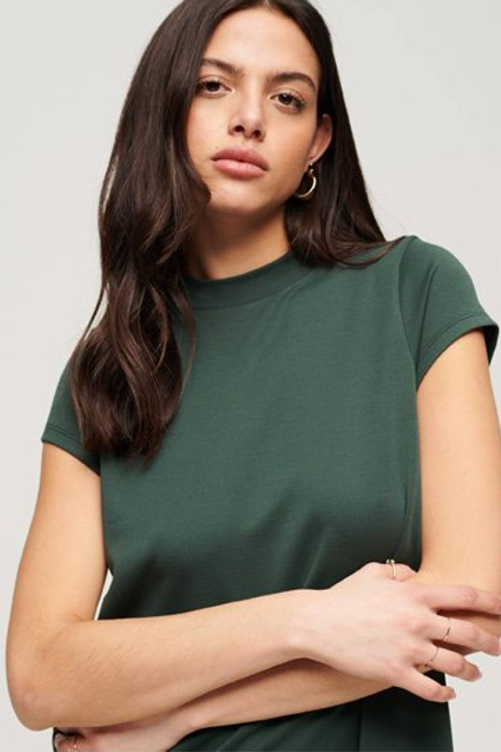 Superdry Green Short Sleeve A-line Mini Dress - Image 5 of 5