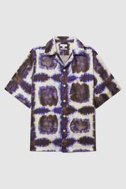 Reiss Purple Multi Molino Relaxed Tie Dye Cuban Collar Shirt - Image 2 of 6