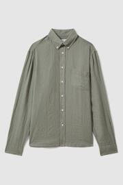 Reiss Pistachio Queens Linen Button-Down Collar Shirt - Image 2 of 6