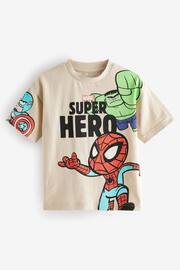 Ecru Marvel Superhero Short Sleeve T-Shirt (9mths-8yrs) - Image 1 of 4