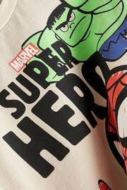 Ecru Marvel Superhero Short Sleeve T-Shirt (9mths-8yrs) - Image 3 of 4