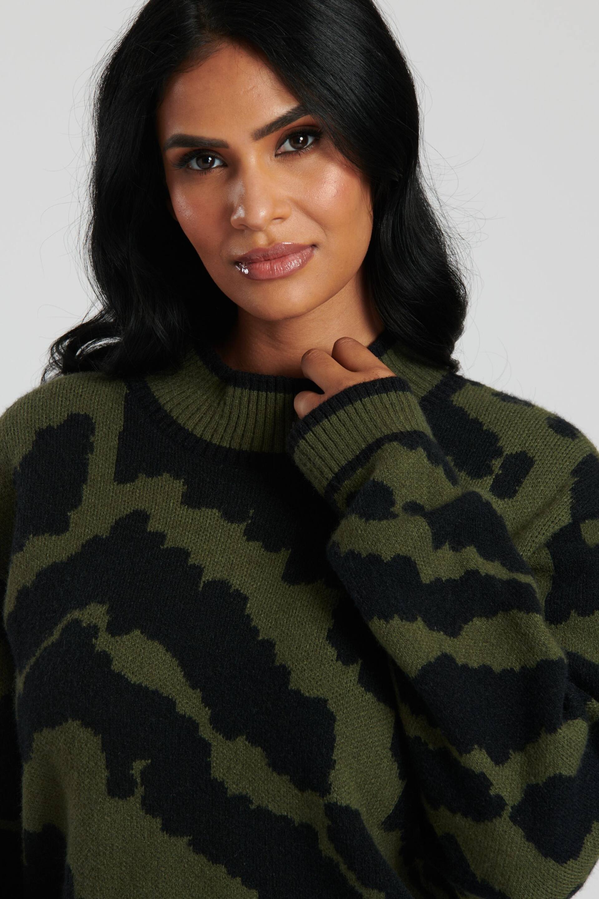 South Beach Green Funnel Neck Knit Jumper - Image 3 of 4