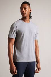 Ted Baker Grey Tywinn Regular Plain T-Shirt - Image 1 of 6