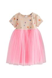 Pink Polka Dot Short Sleeve Tutu Dress (3mths-7yrs) - Image 7 of 9