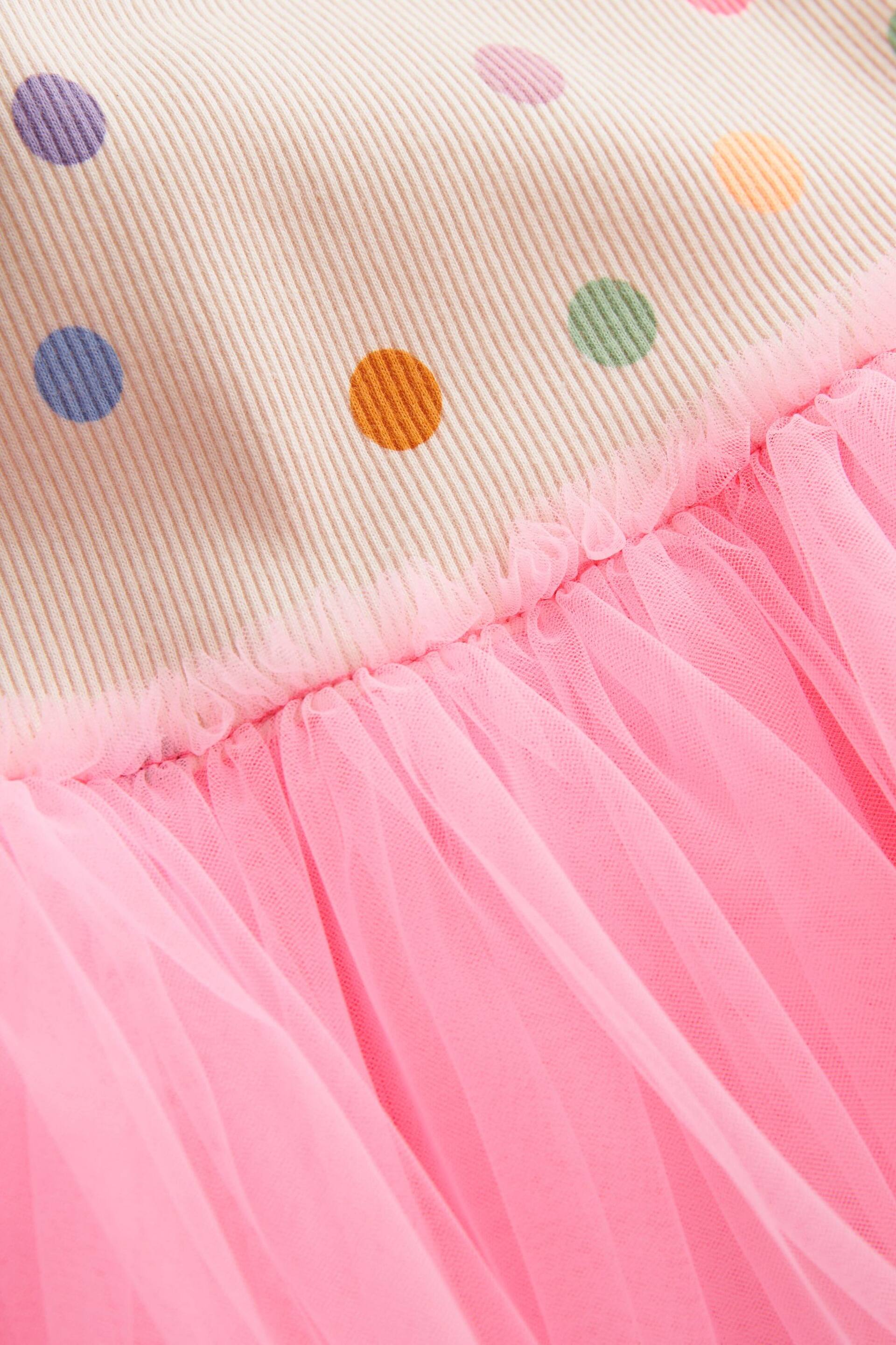 Pink Polka Dot Short Sleeve Tutu Dress (3mths-7yrs) - Image 9 of 9