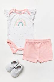 Lily & Jack Bodysuit/Shorts and Shoes White Outfit Set - Image 1 of 5