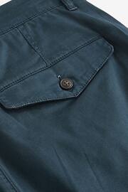 Navy Blue Slim Fit Premium Laundered Stretch Chino Shorts - Image 7 of 8