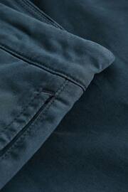 Navy Blue Slim Fit Premium Laundered Stretch Chino Shorts - Image 8 of 8
