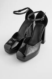 Black Forever Comfort® Square Toe Platform Heel Shoes - Image 8 of 9