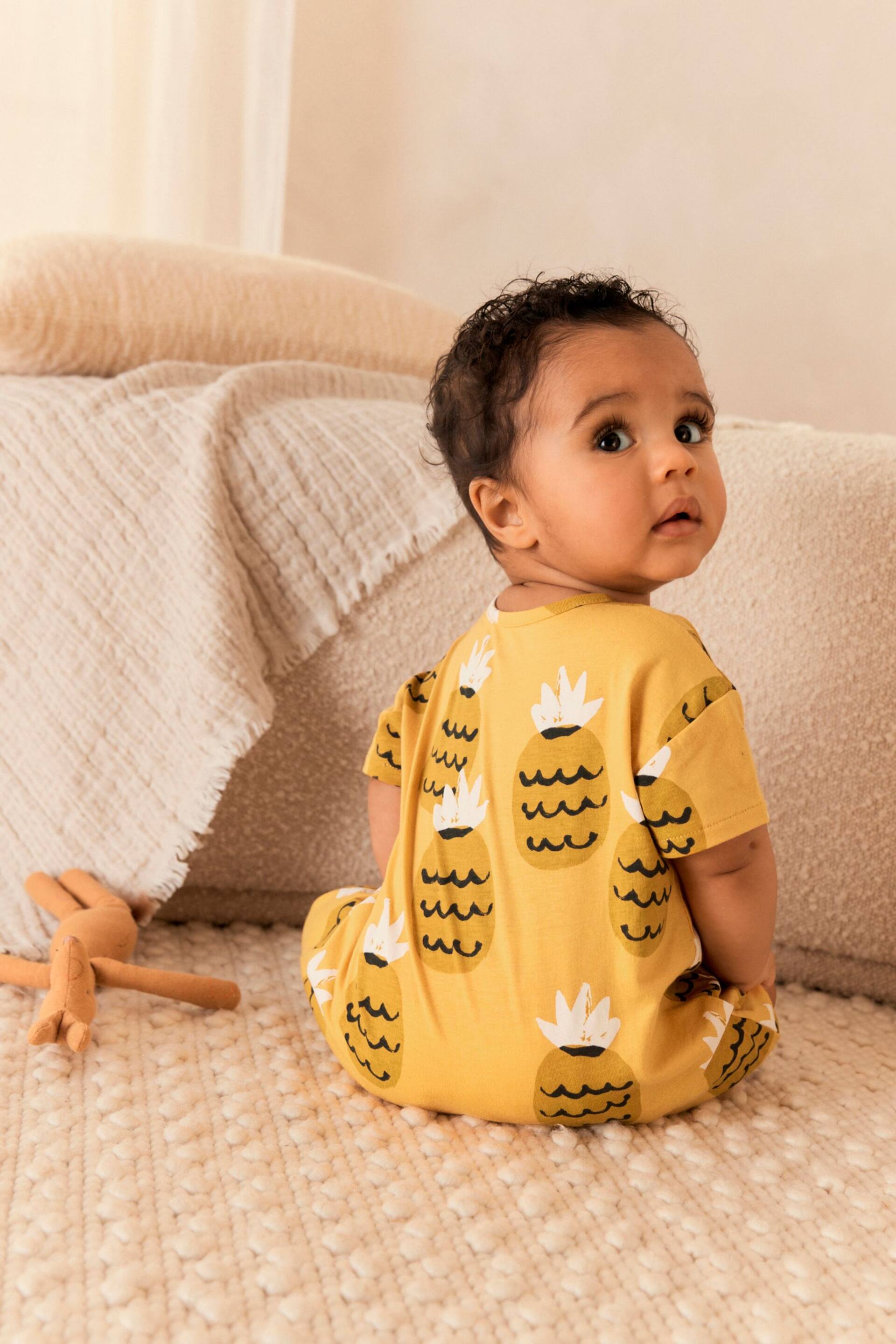 Yellow Pineapple Baby Jersey Romper (0mths-3yrs) - Image 4 of 6