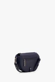 Jasper Conran London Navy Blue Dahlia Pu Saddle Bag - Image 3 of 5