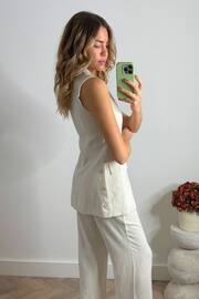 Style Cheat Cream Claire Linen Waistcoat Top - Image 2 of 4