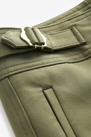 Khaki Green Tailored Ponte Metal Detail Wide Leg Trousers - Image 7 of 7
