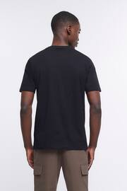 River Island Black Slim Fit T-Shirt - Image 2 of 4
