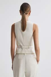 Reiss Off White Mila Tailored Fit Wool Suit Waistcoat - Image 4 of 5