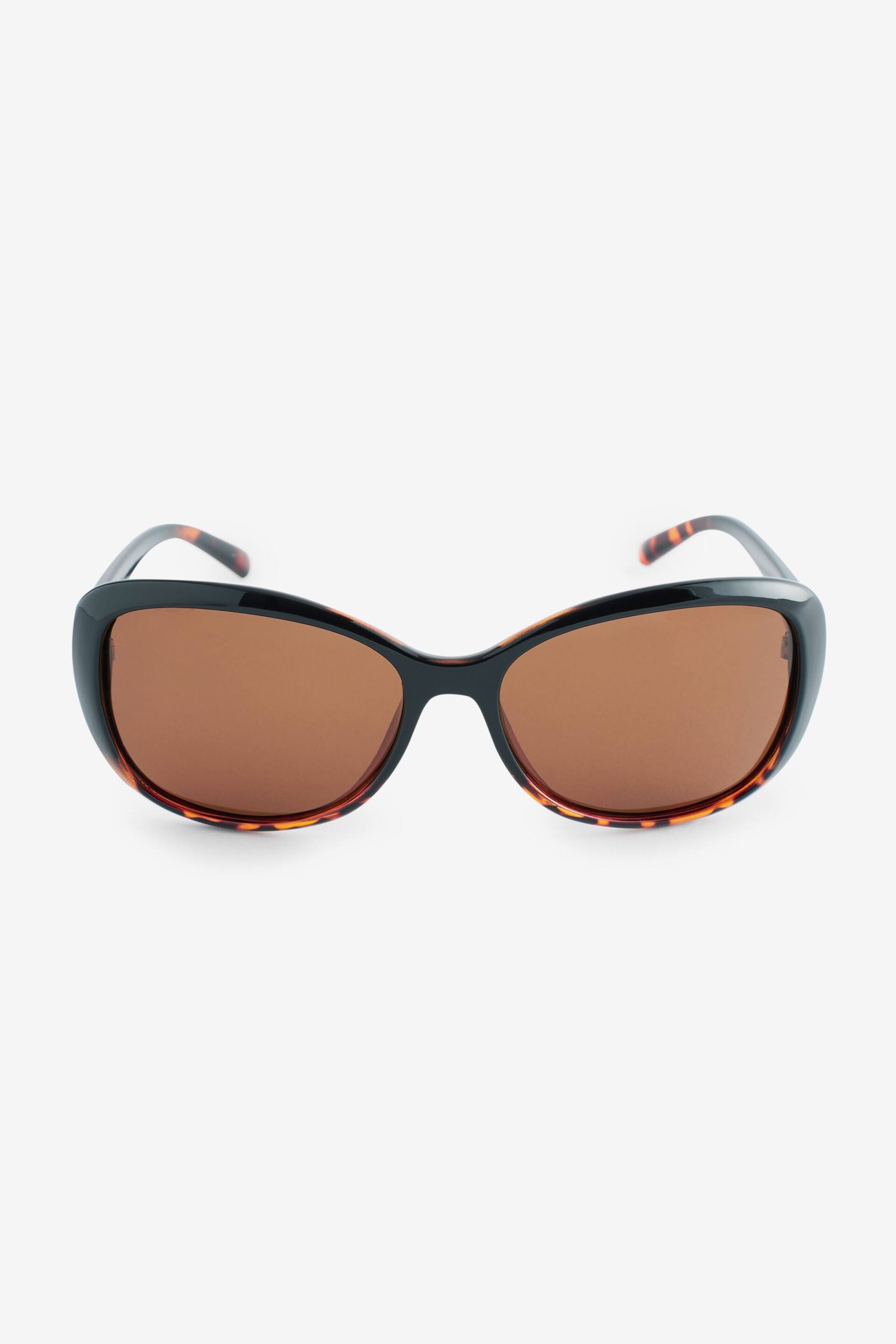 Tortoiseshell Brown Small Square Wrap Sunglasses - Image 5 of 6