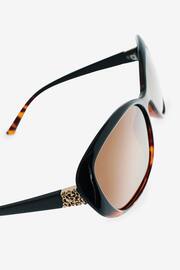 Tortoiseshell Brown Small Square Wrap Sunglasses - Image 6 of 6