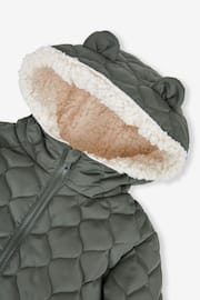 JoJo Maman Bébé Khaki Quilted Puffer Jacket - Image 6 of 9