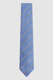 Reiss Sky Blue Ravenna Silk Blend Textured Tie - Image 1 of 5