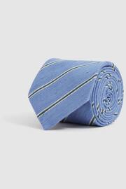 Reiss Sky Blue Ravenna Silk Blend Textured Tie - Image 3 of 5