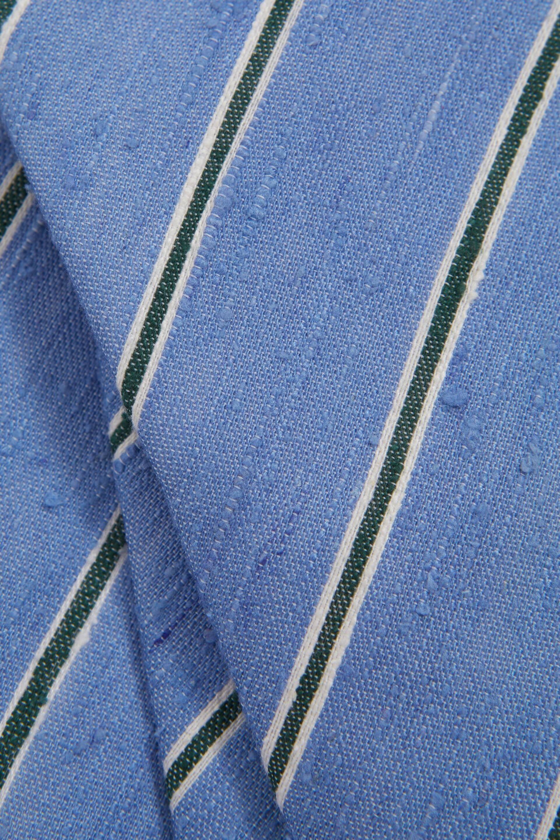 Reiss Sky Blue Ravenna Silk Blend Textured Tie - Image 5 of 5