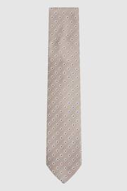 Reiss Oatmeal Apollinare Silk Blend Floral Print Tie - Image 1 of 5