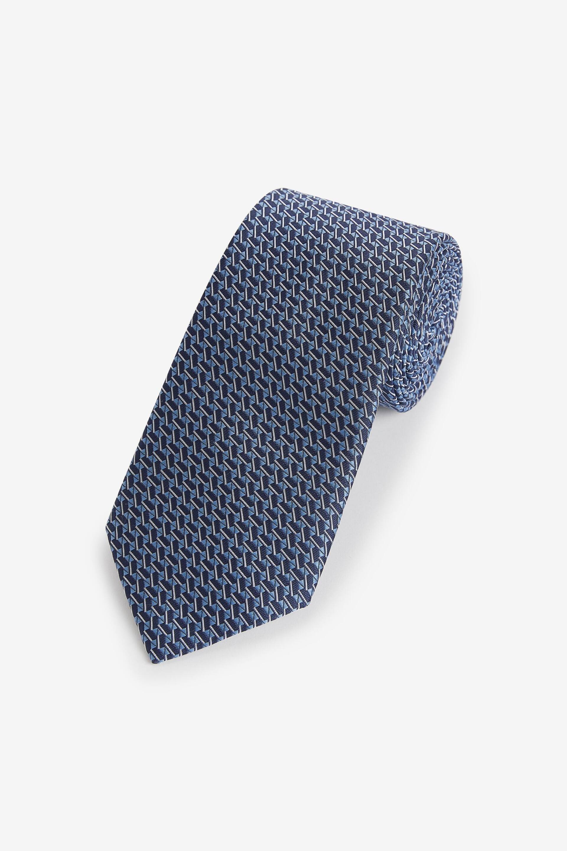 Blue/Navy Pattern Tie - Image 1 of 3