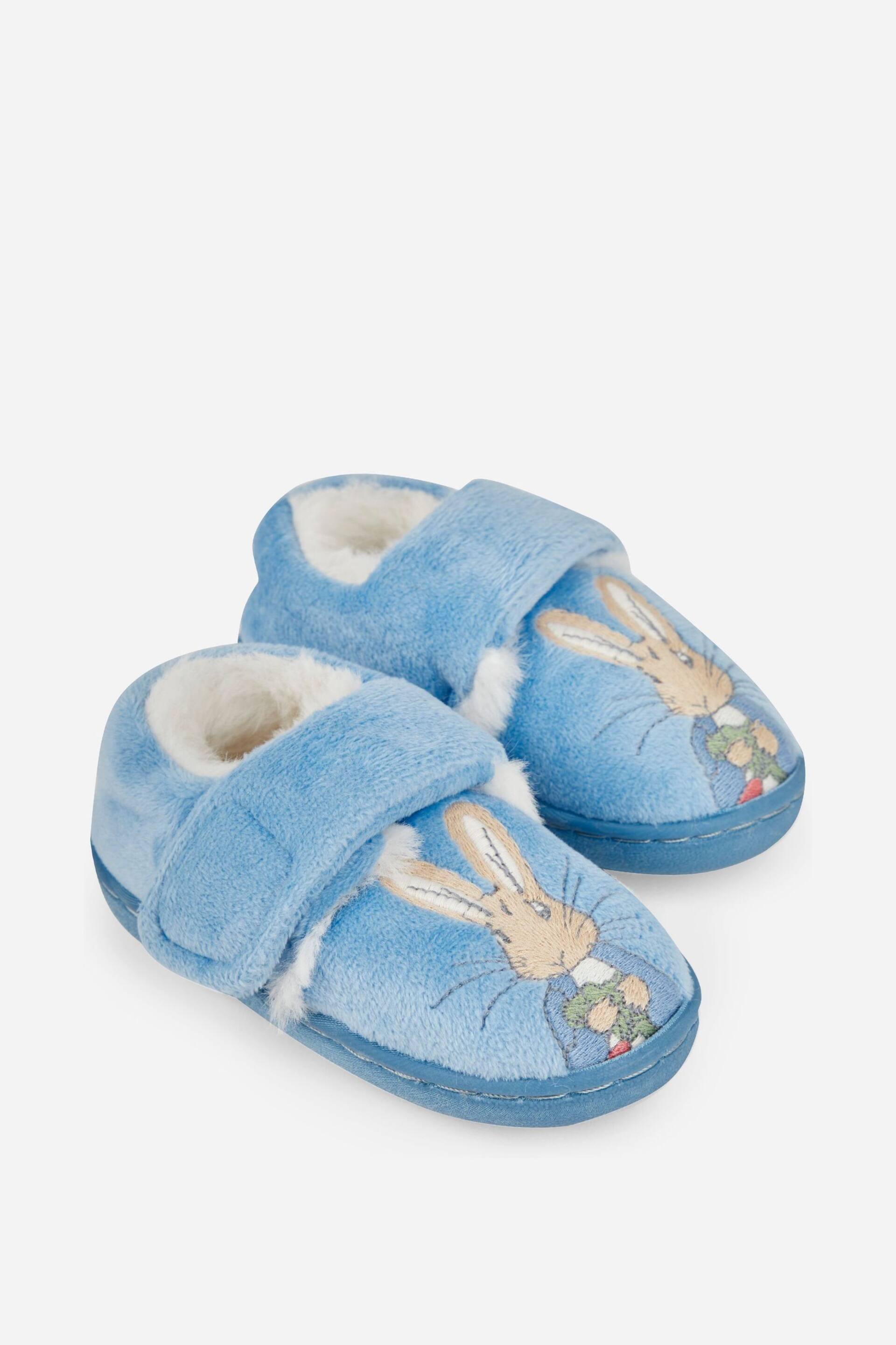 JoJo Maman Bébé Blue Girls' Peter Rabbit Easy On Slippers - Image 1 of 4