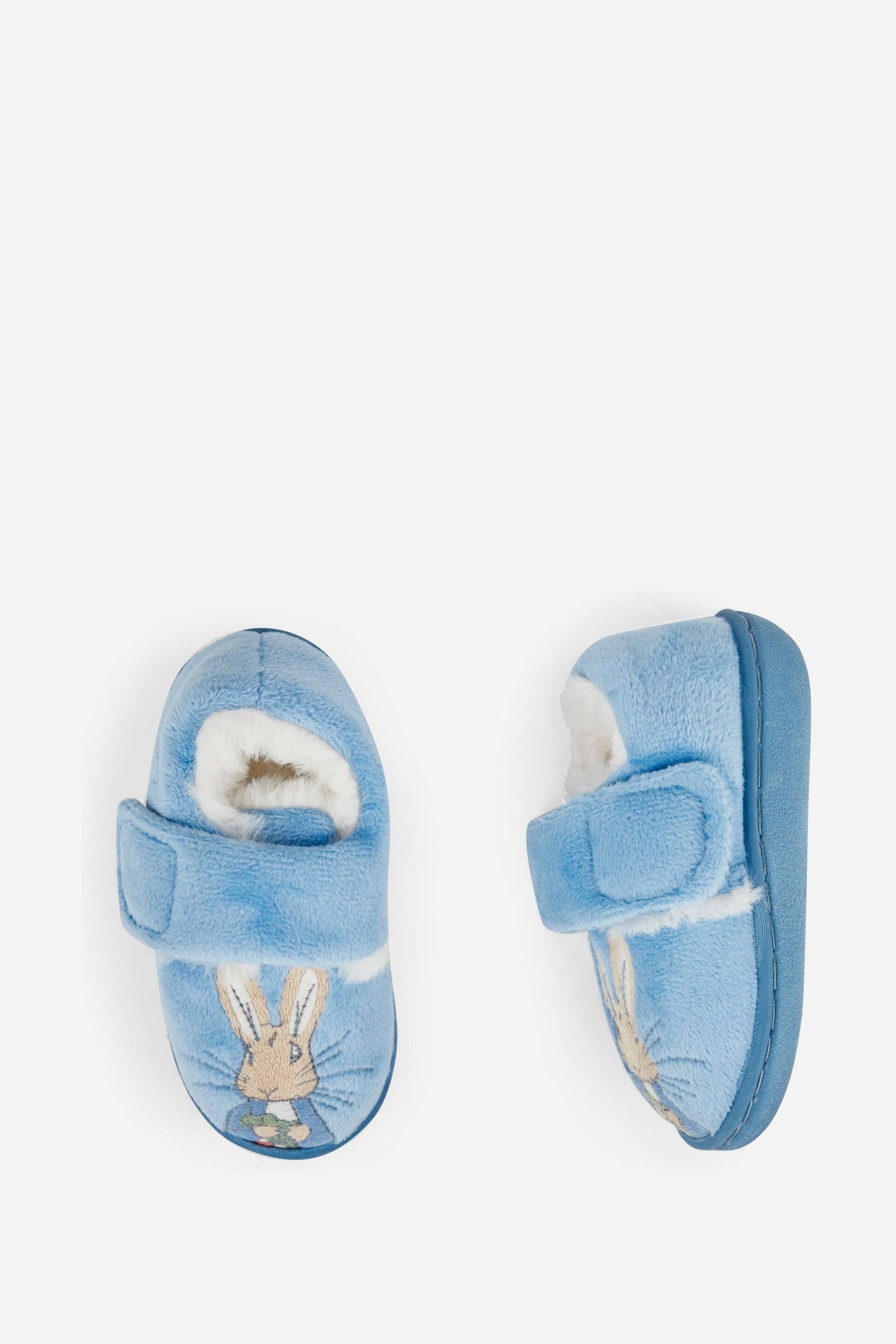 JoJo Maman Bébé Blue Girls' Peter Rabbit Easy On Slippers - Image 3 of 4