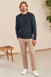Navy Blue Regular Cable Crew Neck Jumper - Image 2 of 9
