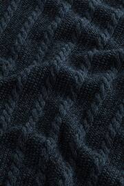 Navy Blue Regular Cable Crew Neck Jumper - Image 9 of 9