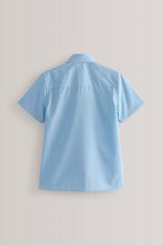 Blue Regular Fit 2 Pack Short Sleeve School Shirts (3-17yrs) - Image 3 of 3
