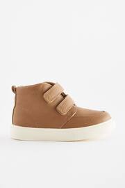 Tan Brown With Off White Sole Standard Fit (F) Warm Lined Touch Fastening Boots - Image 2 of 5