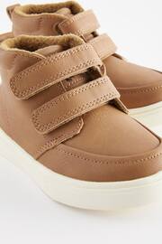 Tan Brown With Off White Sole Standard Fit (F) Warm Lined Touch Fastening Boots - Image 4 of 5