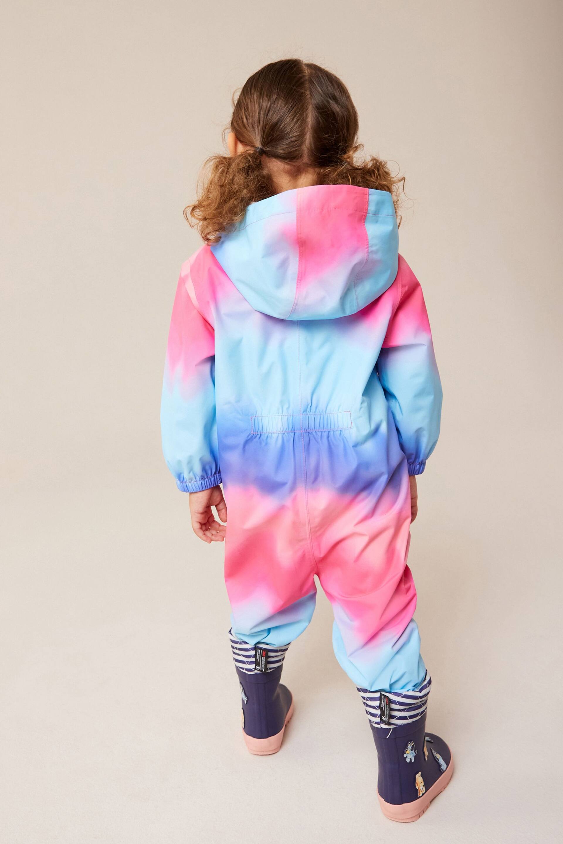 Blue Waterproof Printed Puddlesuit (3mths-7yrs) - Image 3 of 5